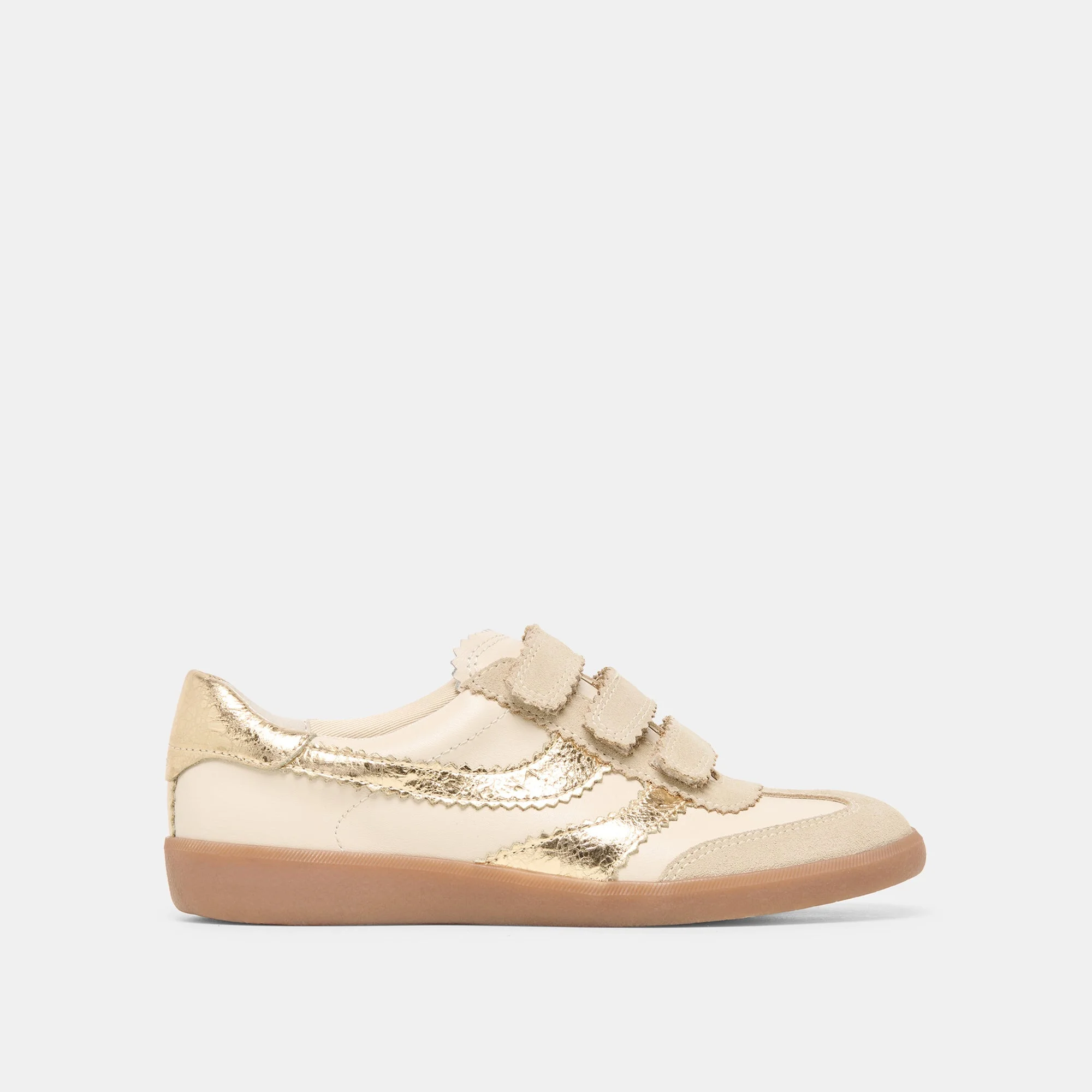 MERIT VELCRO SNEAKERS WHITE GOLD LEATHER - 1