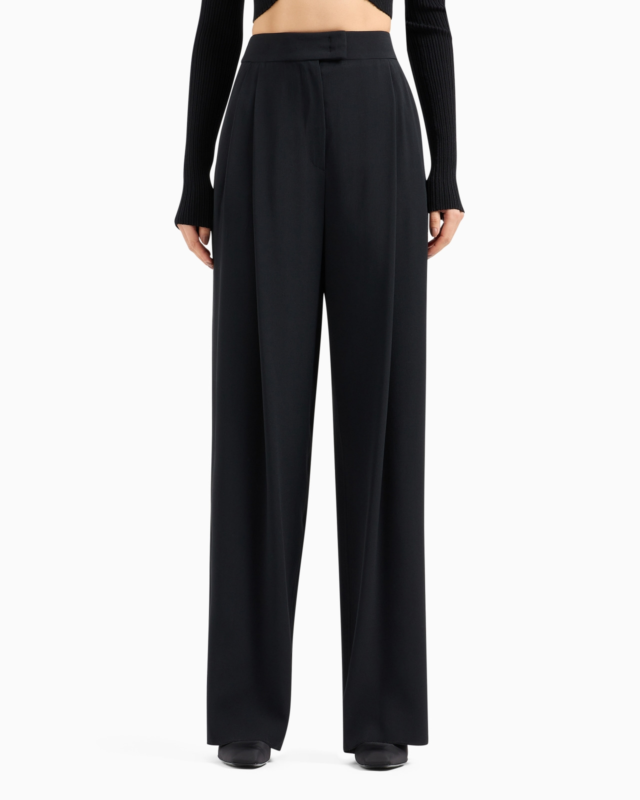 Envers-satin palazzo trousers with darts - 2