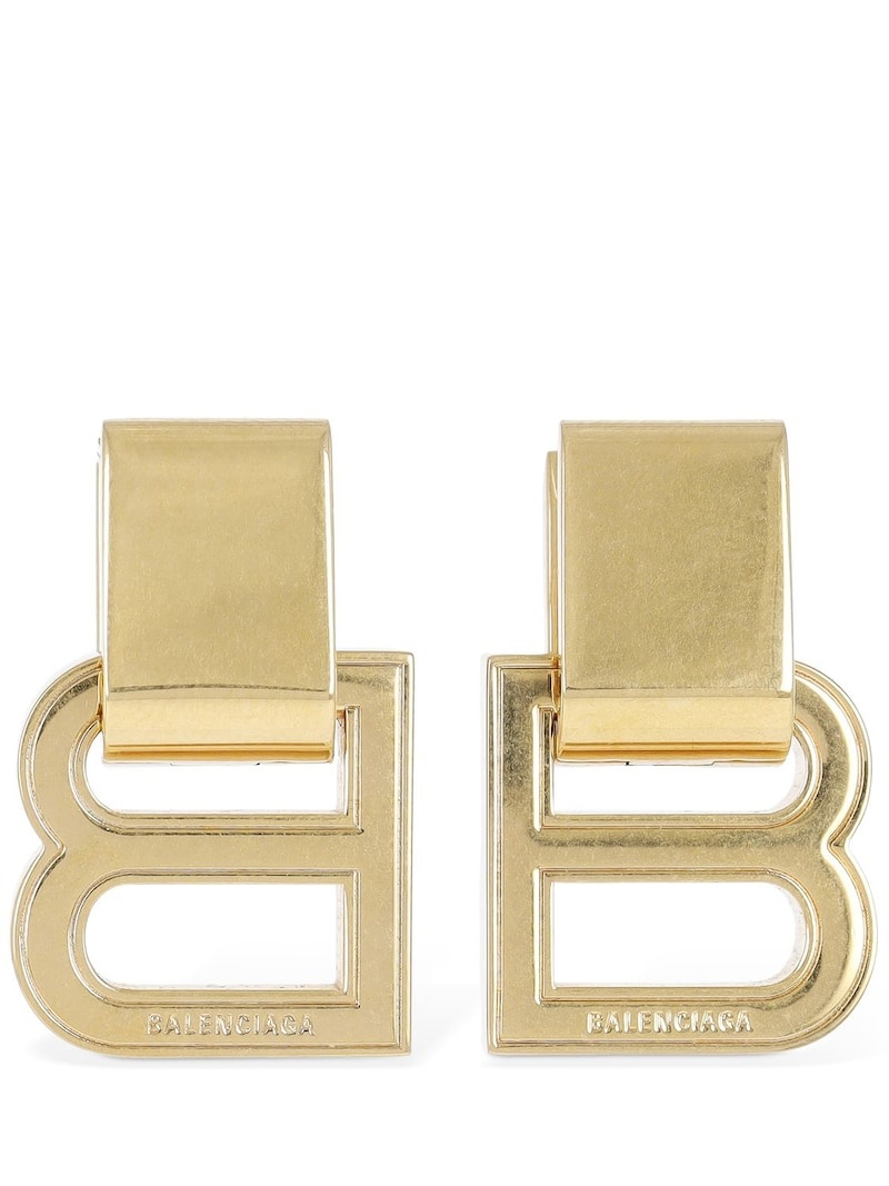 Hourglass brass earrings - 1