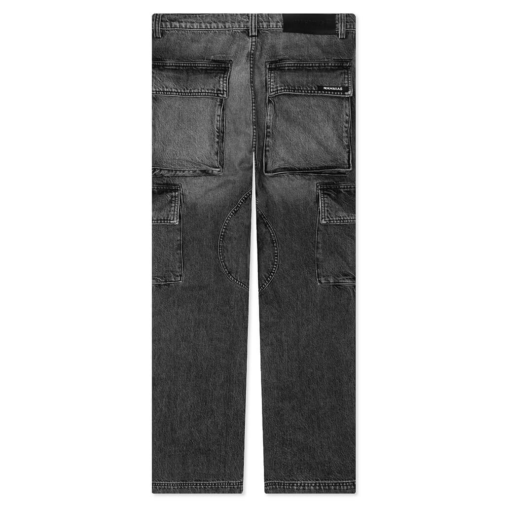 DENIM LOGO CARGO PANTS - BROWN WASH - 2