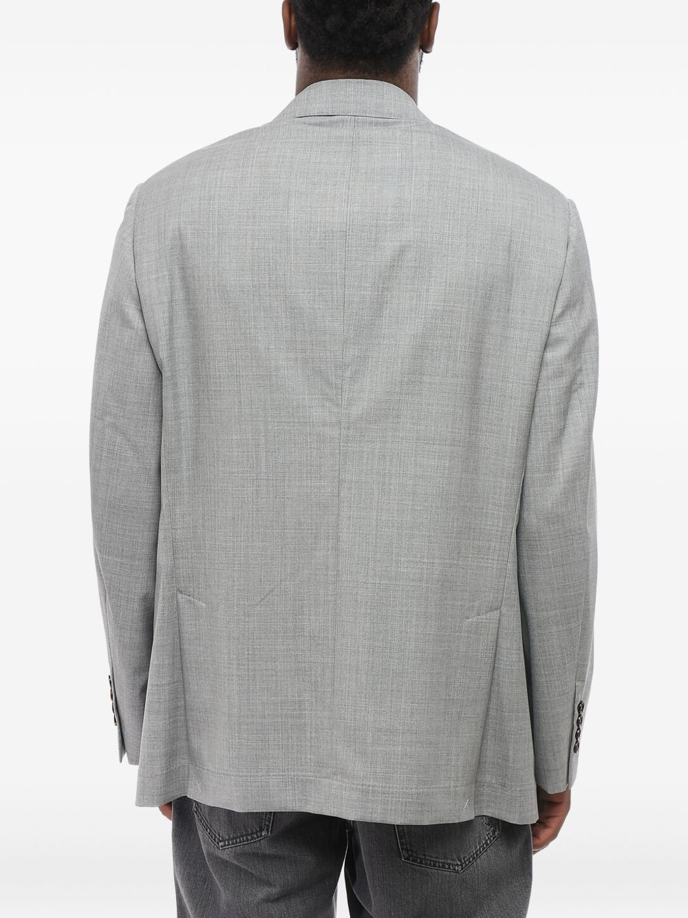 button-fastening single-breasted blazer - 3