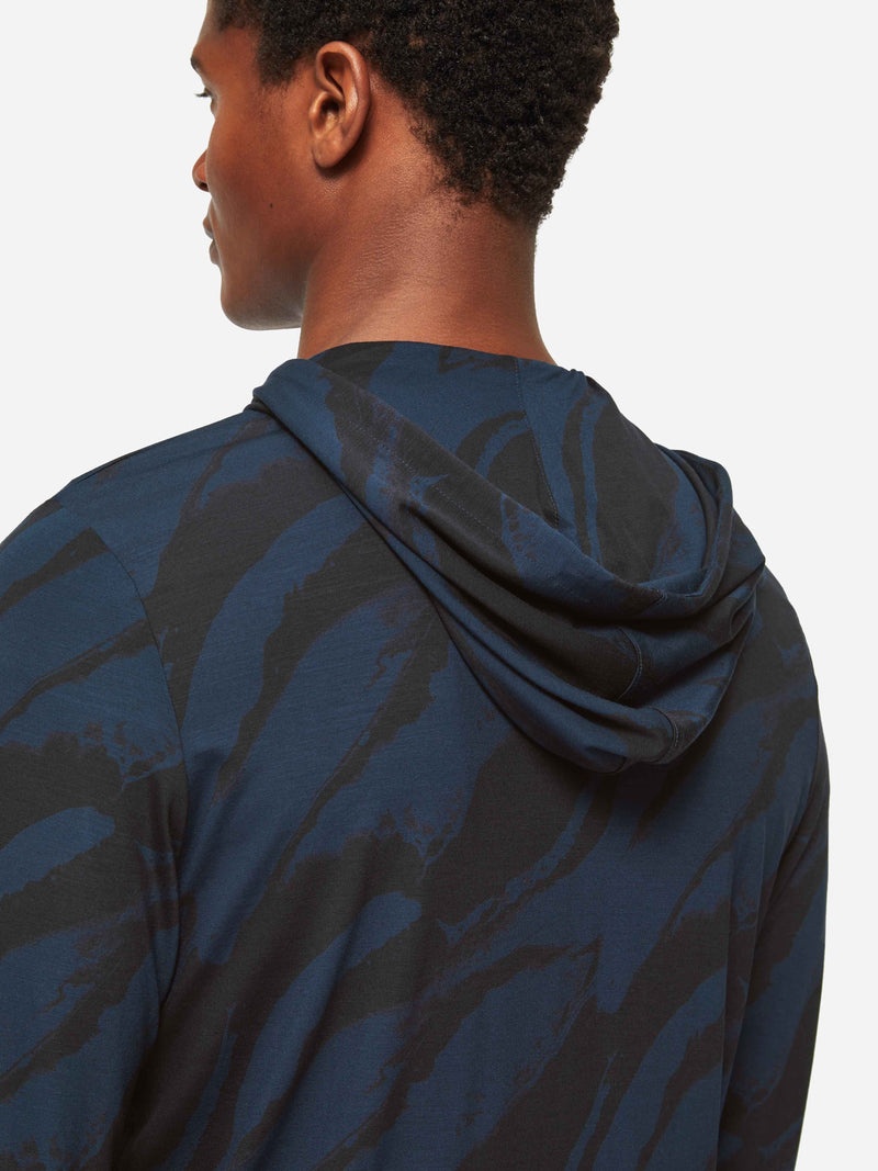 Men's Hoodie London 8 Micro Modal Navy - 5