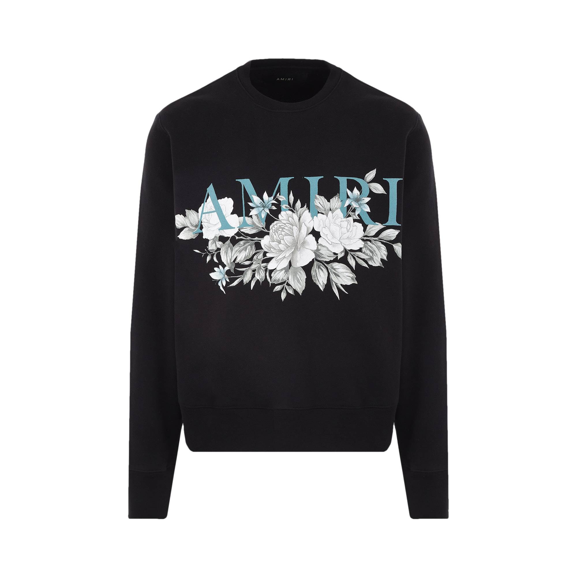 Amiri Floral Logo Crew 'Black' - 1