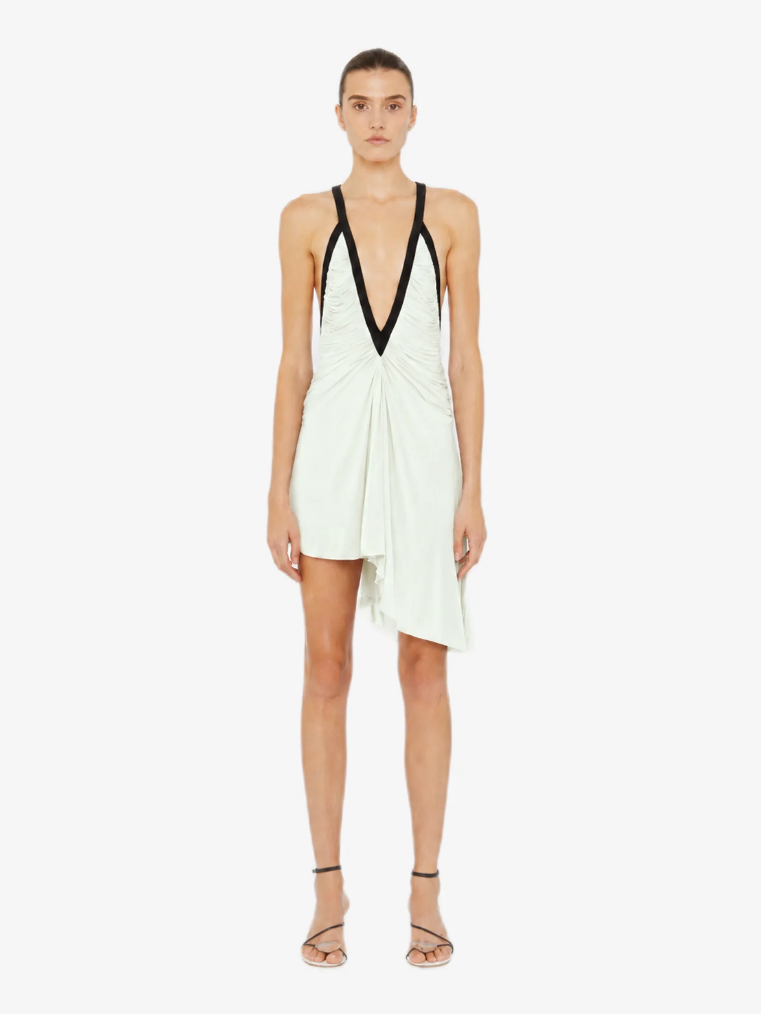 Suspended Jersey Fluted Mini Dress - 1