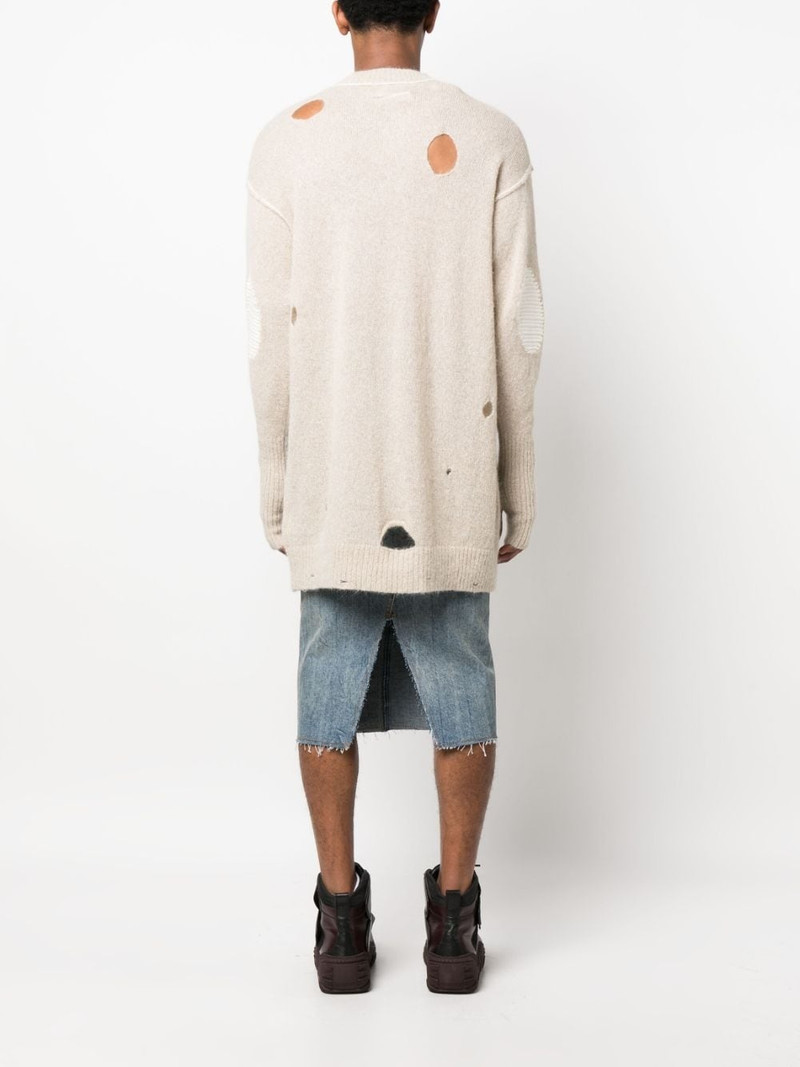 distressed-effect knitted jumper 4