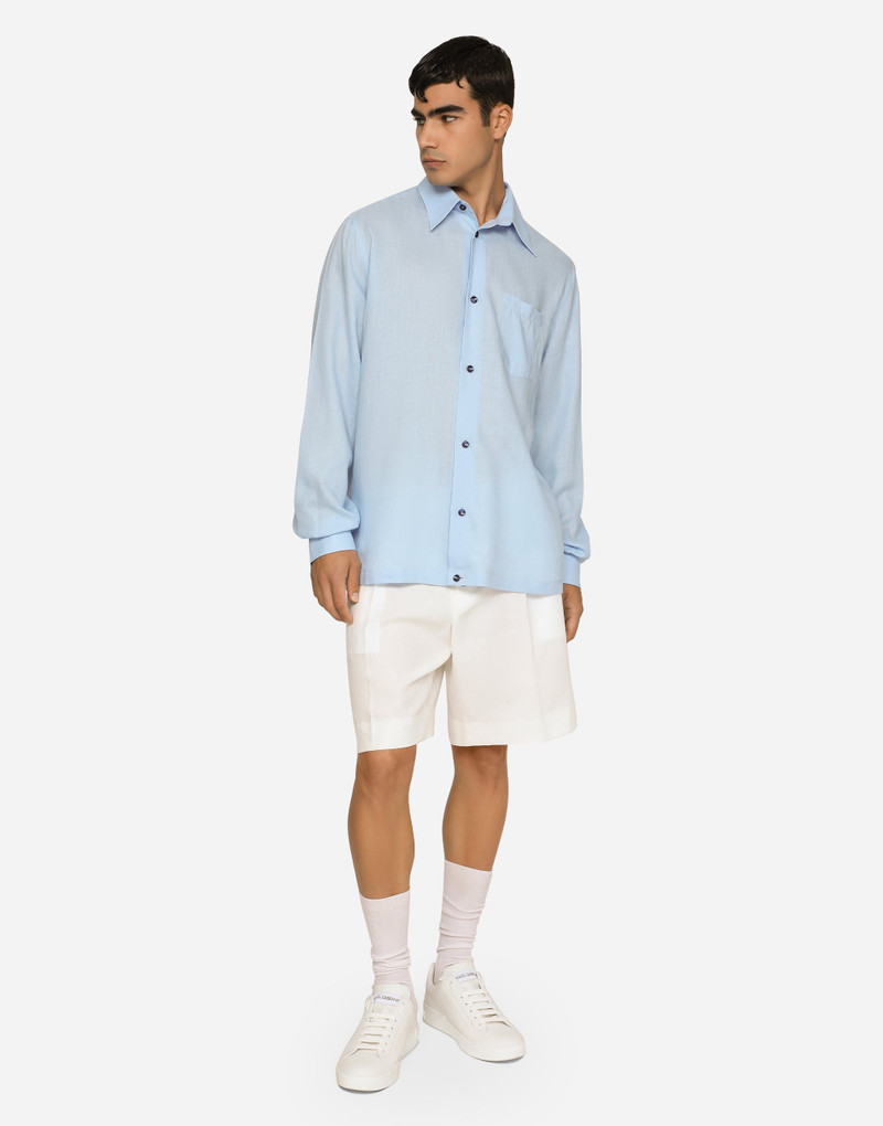 Dolce & Gabbana Linen Hawaiian shirt with DG hardware outlook