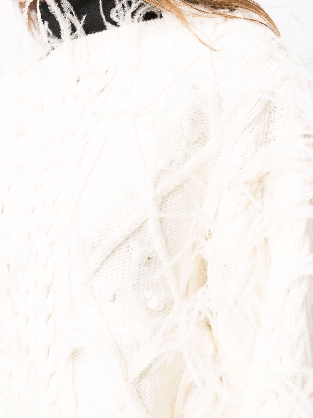 feather-embellished wool jumper - 5