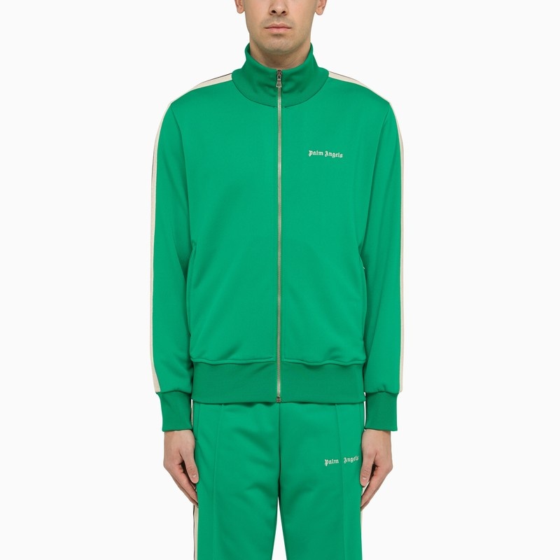 Sporty sweatshirt green with zip - 1