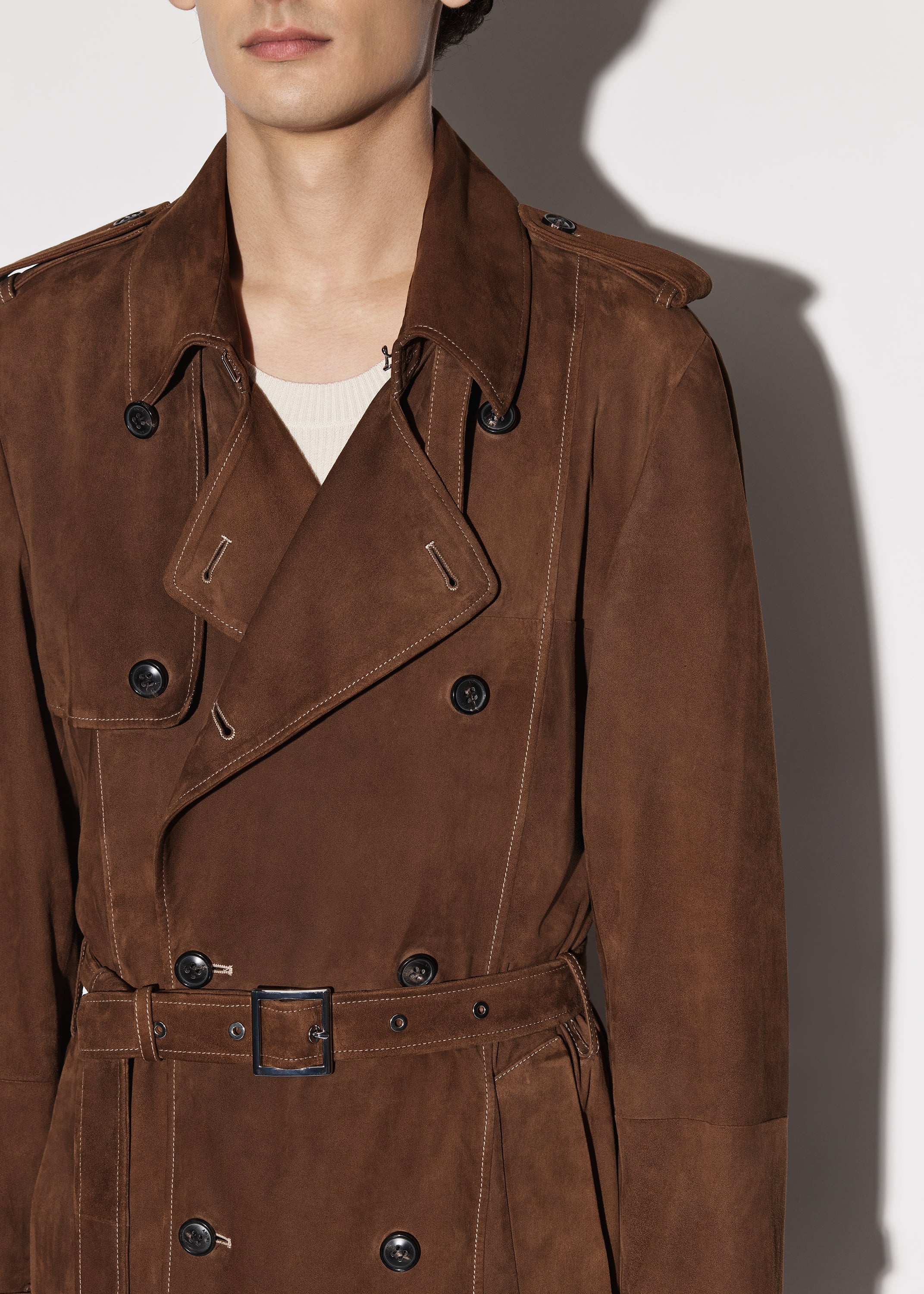 AMIRI SUEDE TRENCH COAT - 5