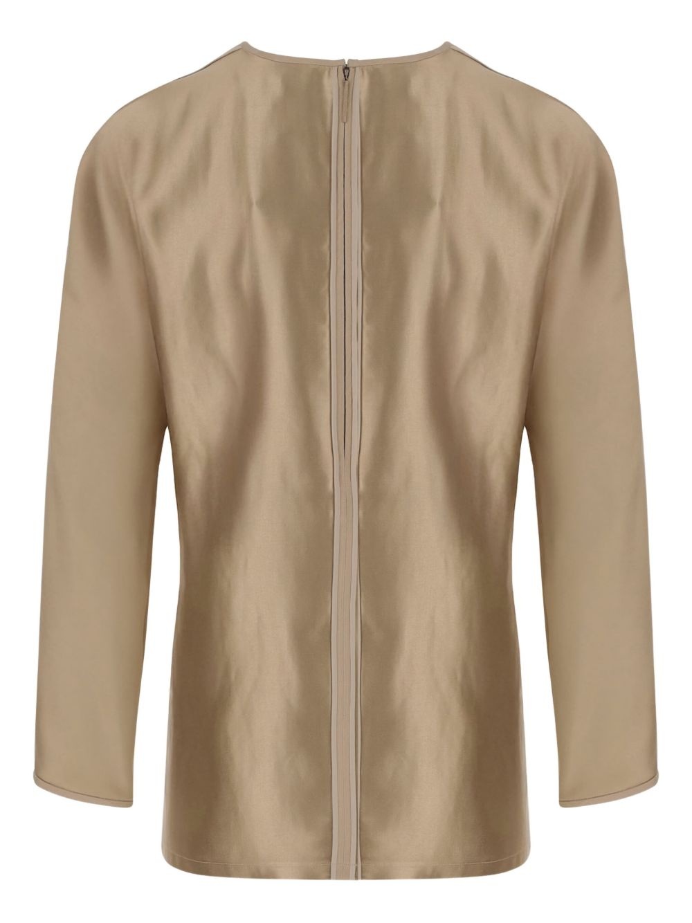 satin-finish long-sleeve top - 2