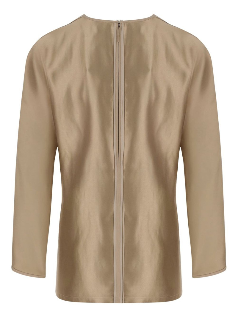GIORGIO ARMANI satin-finish long-sleeve top outlook