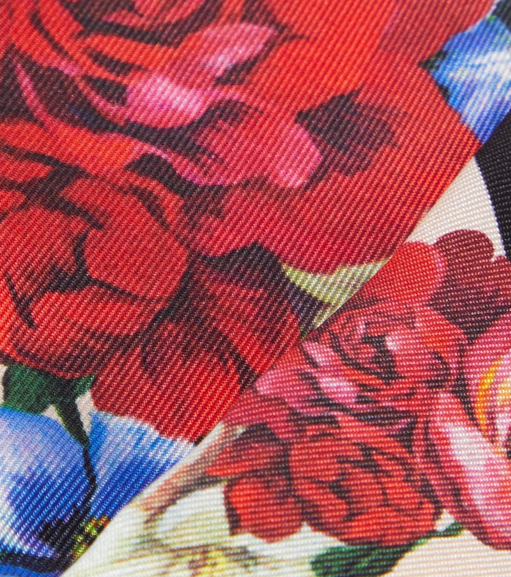 Floral silk twill scarf - 4