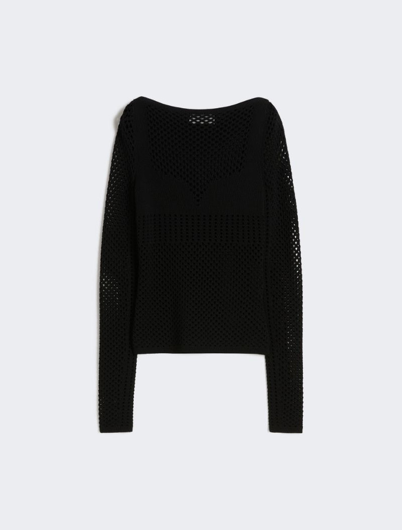 Slim-fit viscose-blend sweater - black 1