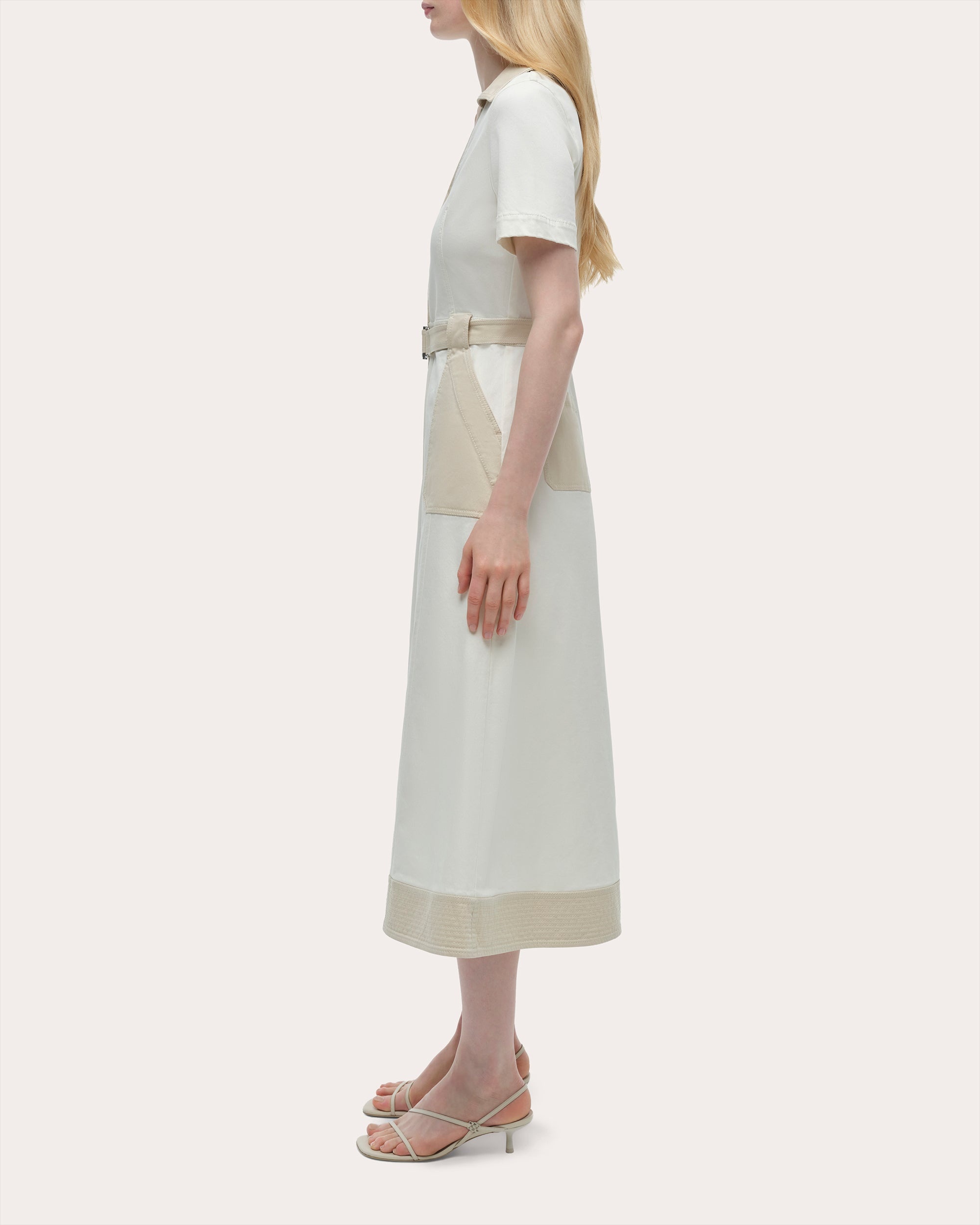Hanover Color Block Twill Collared Midi Dress - 3