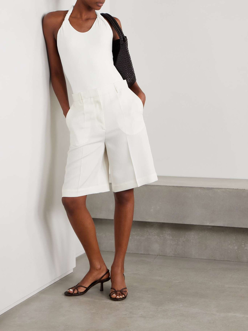 TOVE Enya twisted stretch-jersey halterneck bodysuit Ivory outlook