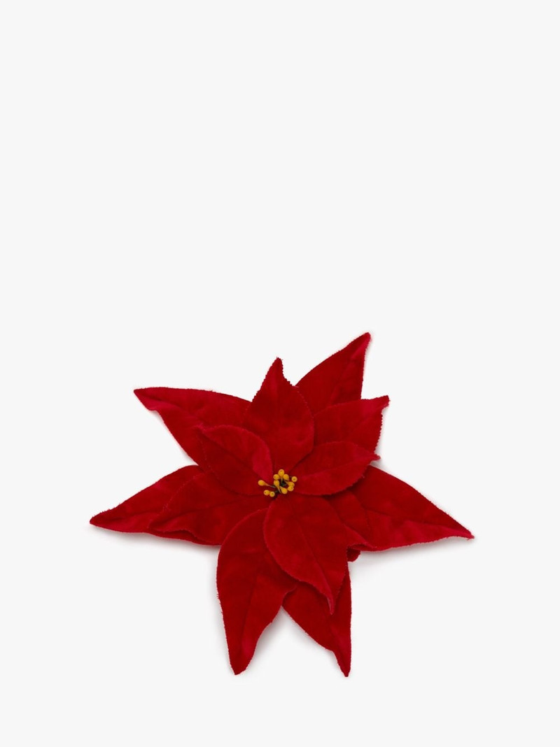 VELVET POINSETTIA BROOCH 1