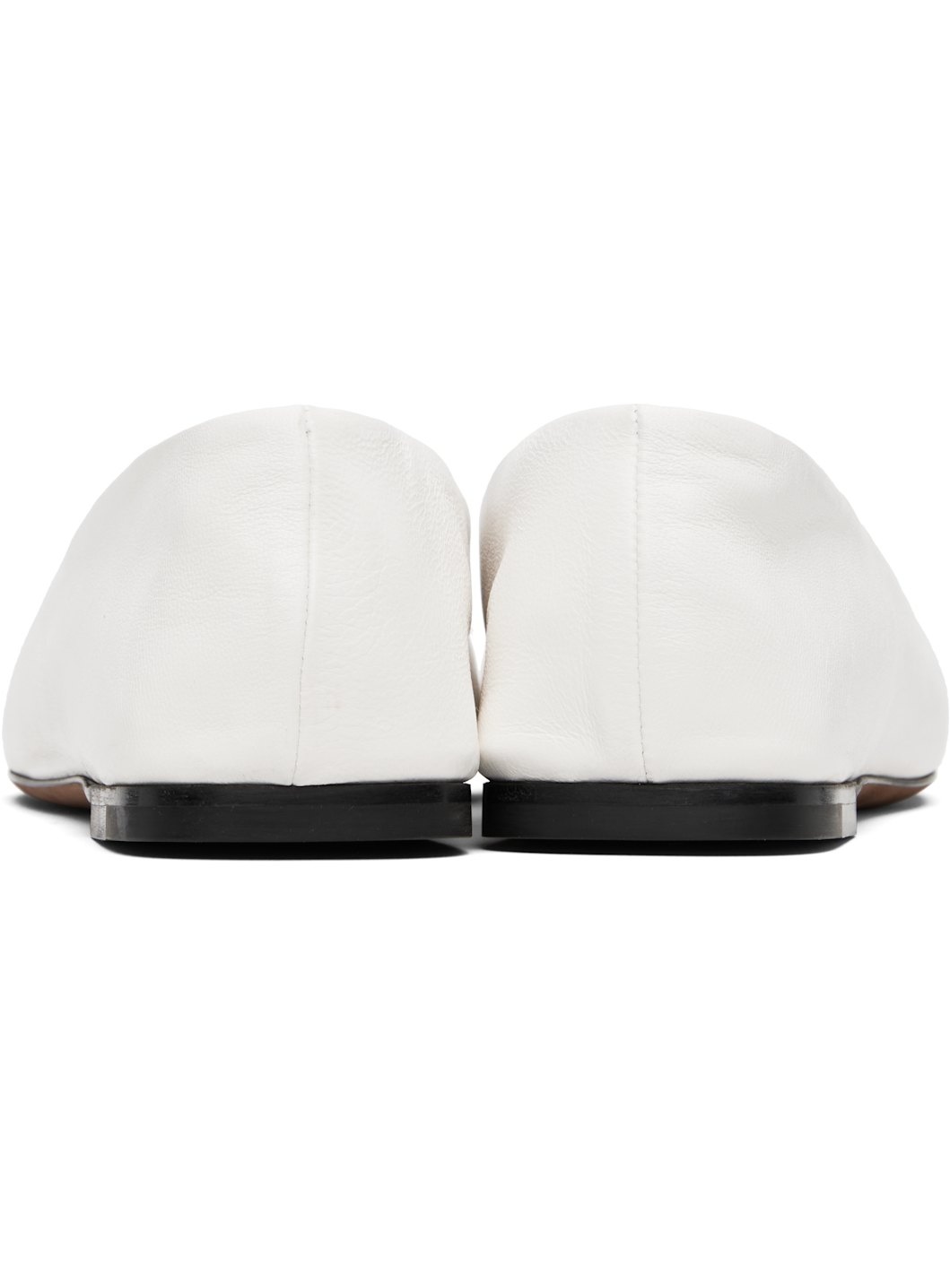 White Square Ballerina Flats - 2