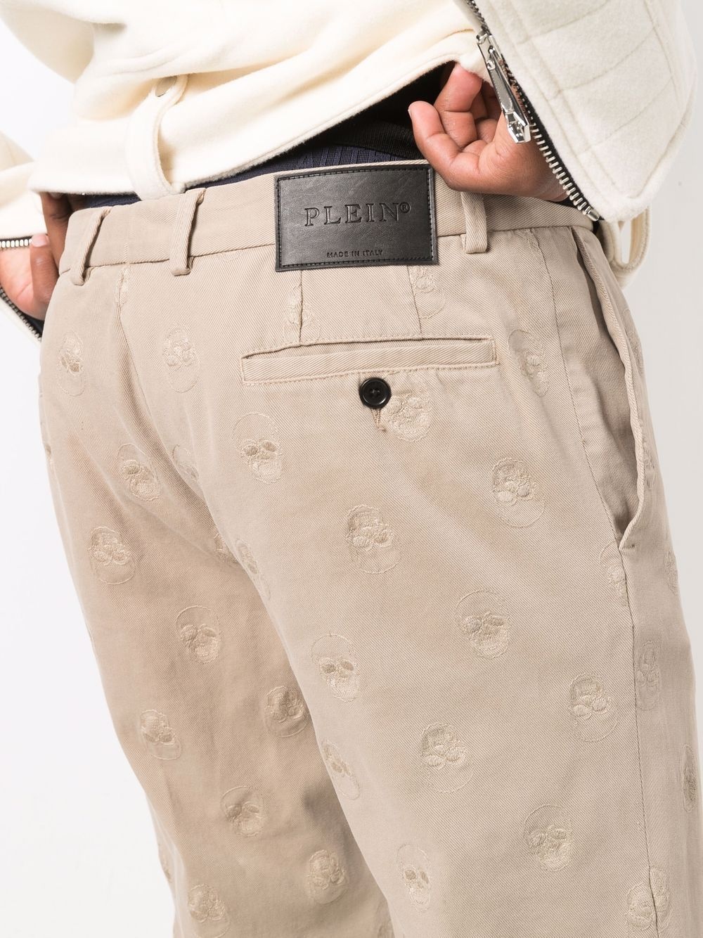 embroidered skull trousers - 5