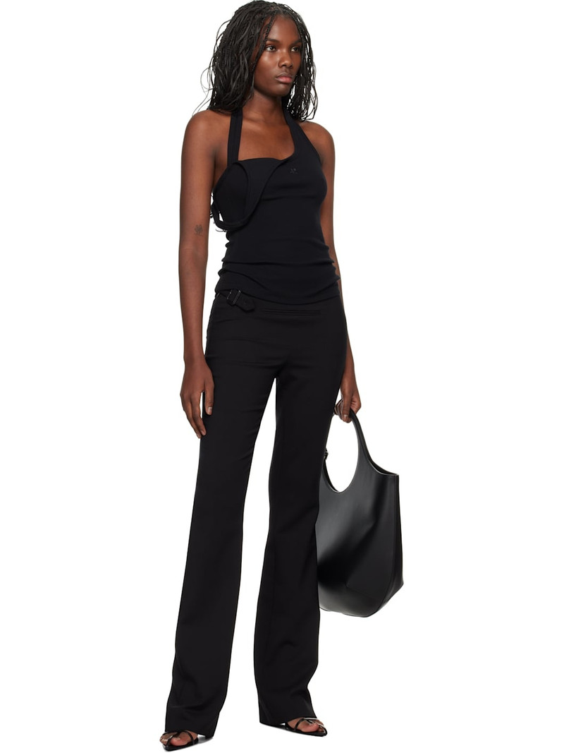 courrèges Black Asymmetric Rib 90's Tank Top outlook