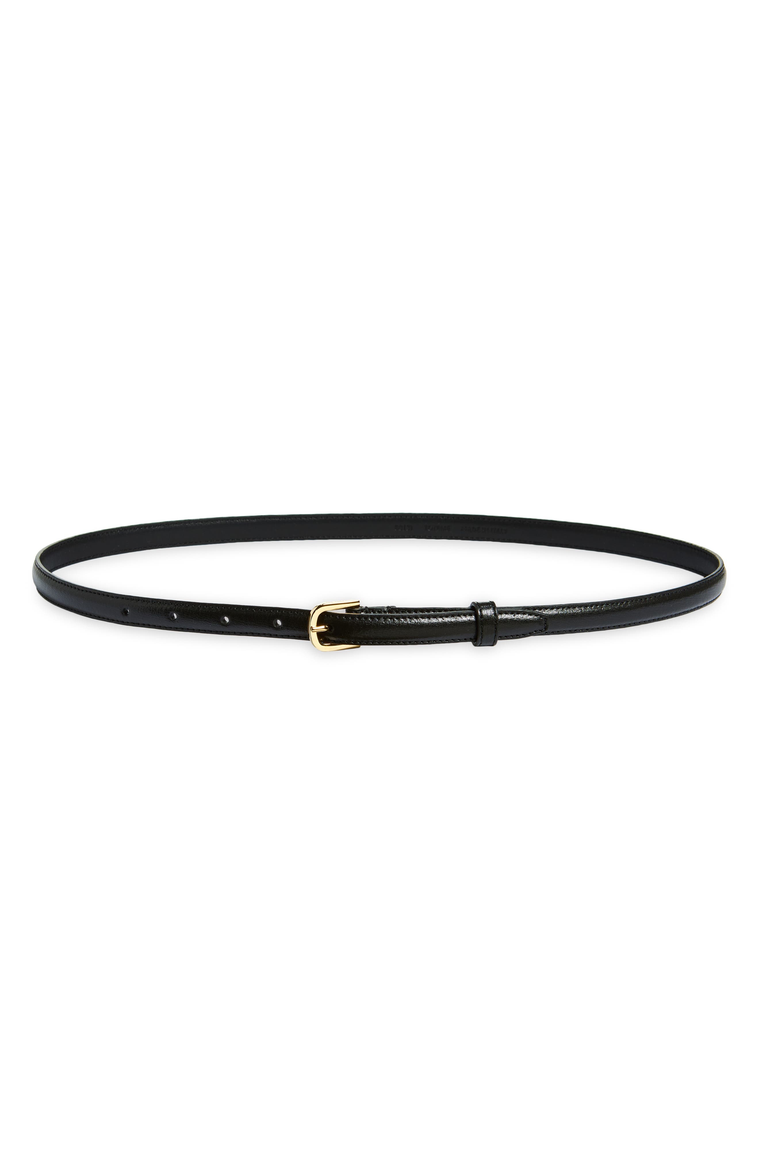 TOTEME Thin Leather Belt in Black at Nordstrom - 1