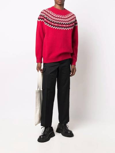 Junya Watanabe MAN geometric-print wool jumper outlook