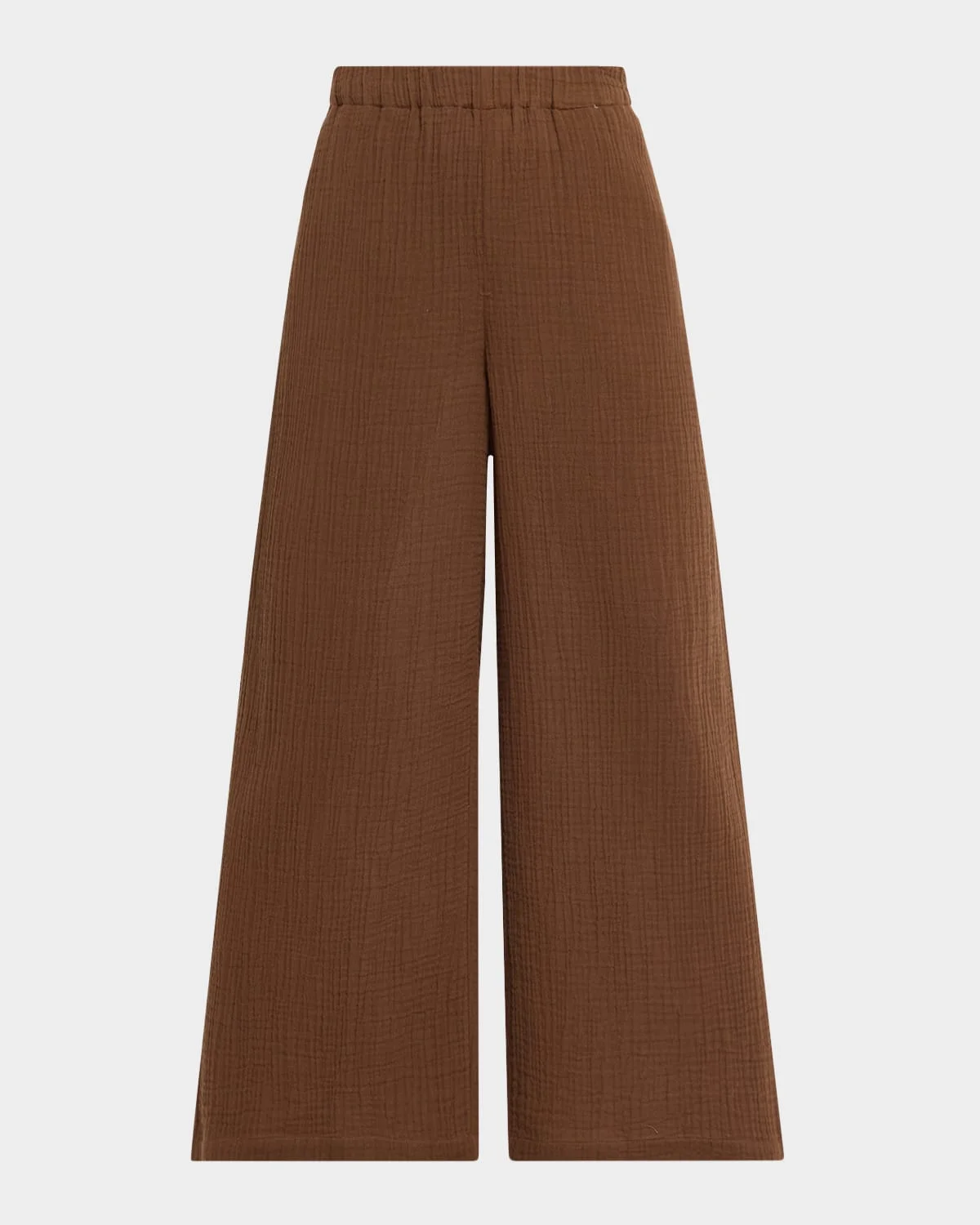 Cropped Wide-Leg Gauzy Organic Cotton Pants - 1