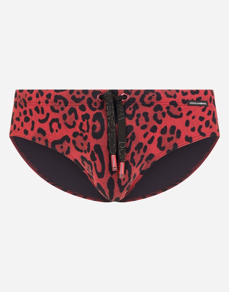 Leopard-print swim briefs - 1