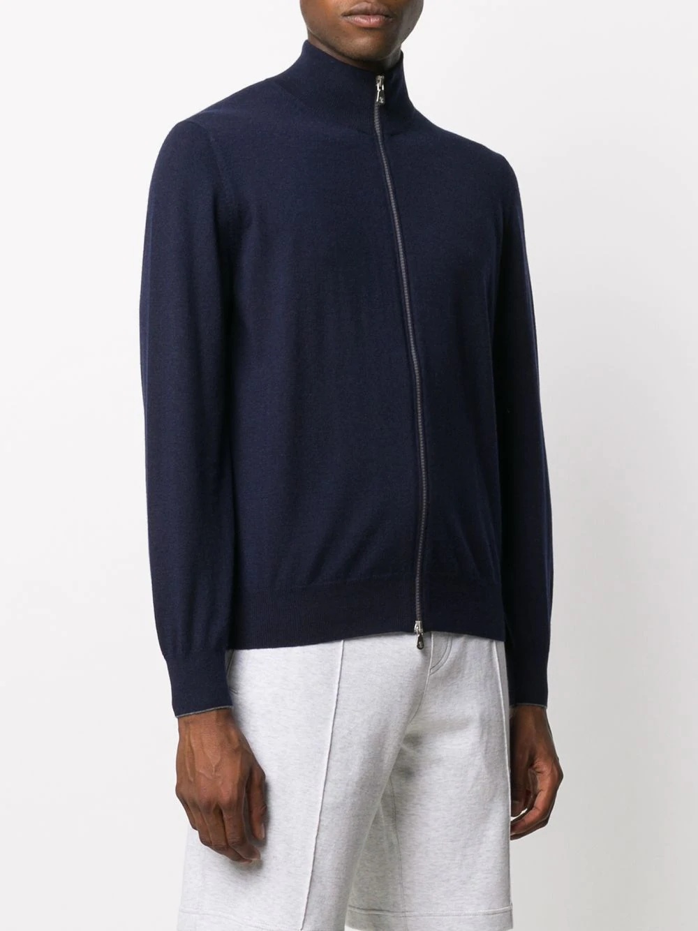 high-neck zip-through sweater - 3