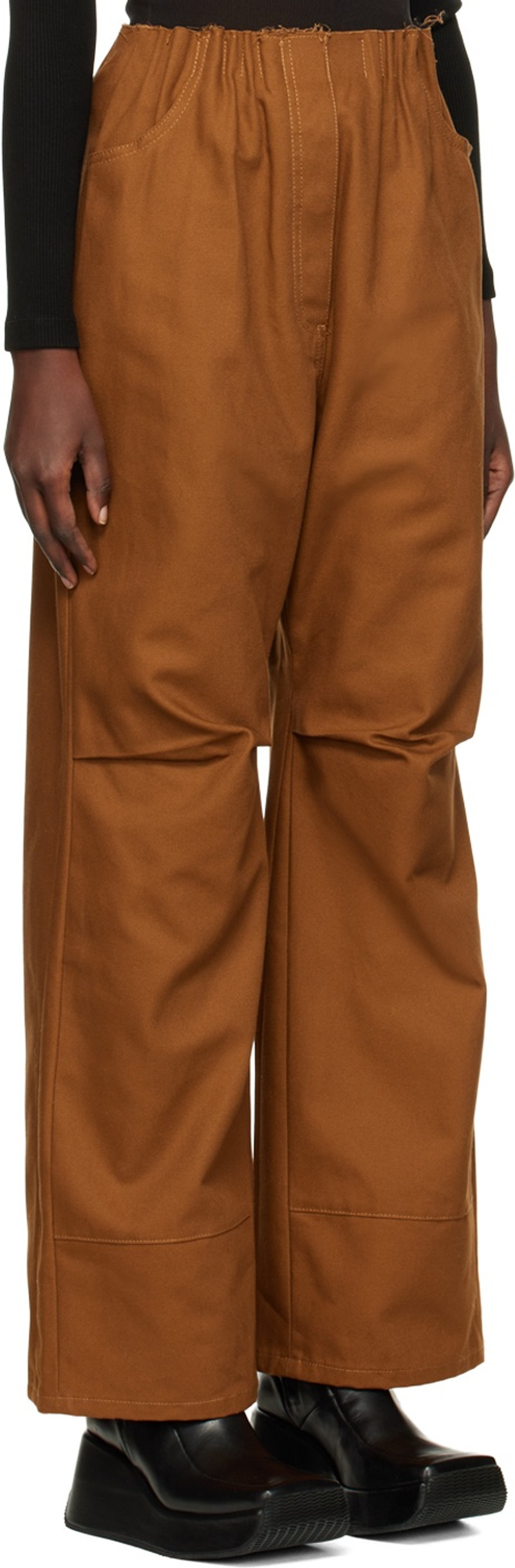 Raf Simons Brown Raw Edge Jeans outlook