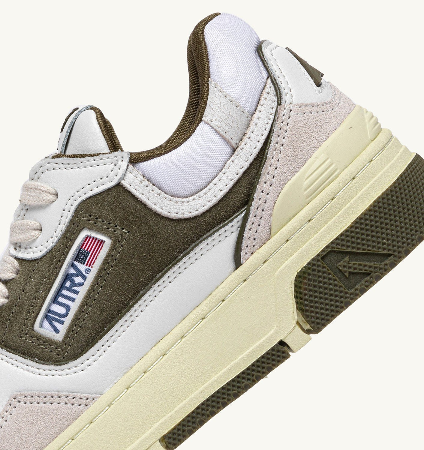 CLC LOW SNEAKERS IN WHITE AND HUNTER GREEN LEATHER AND SUEDE - 6