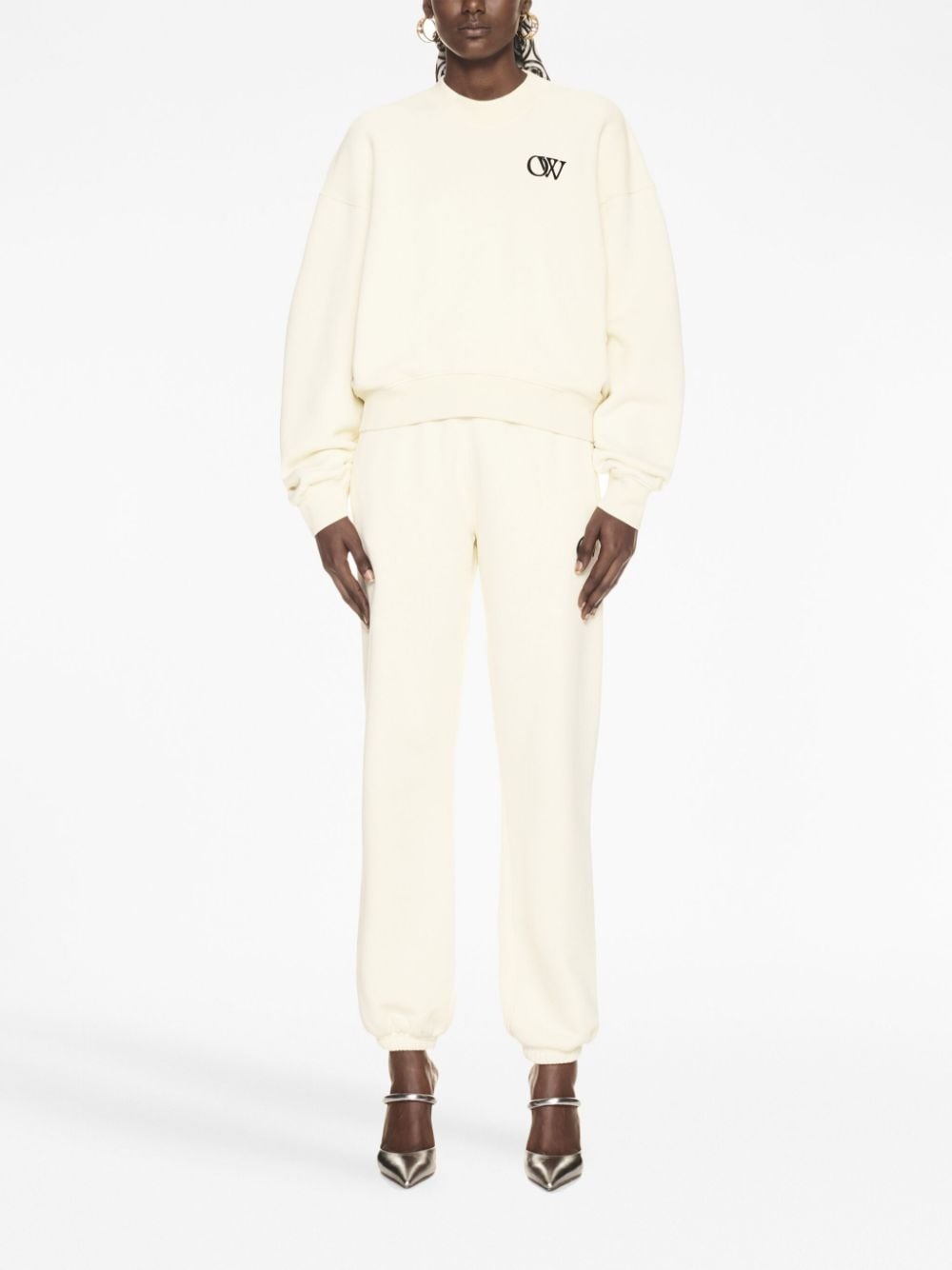 OW-print cotton sweatshirt - 2