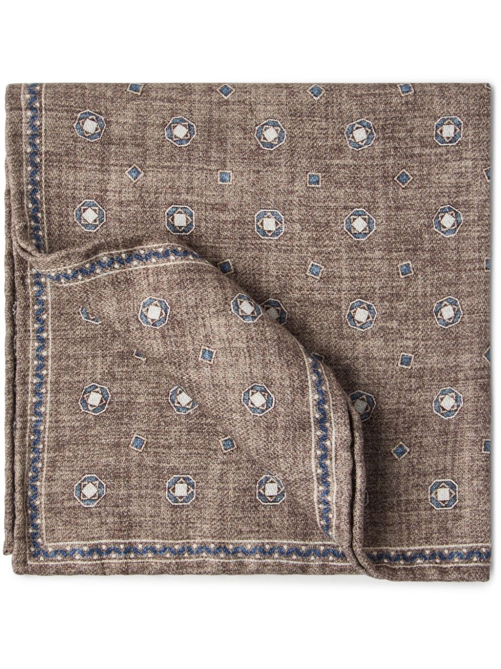 graphic-print silk pocket square - 1