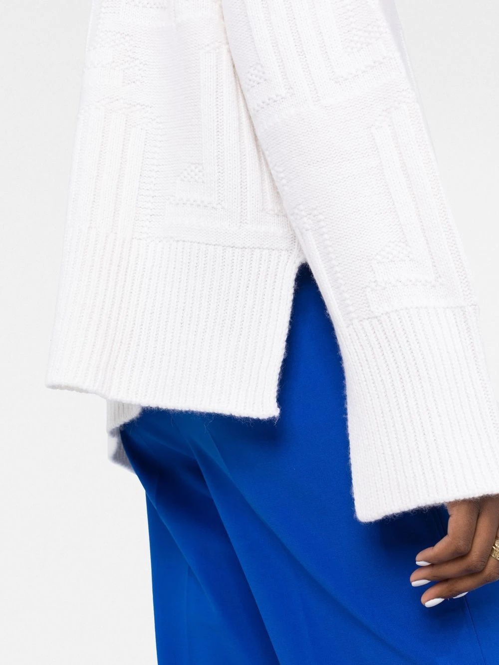 funnel-neck knitted jumper - 3