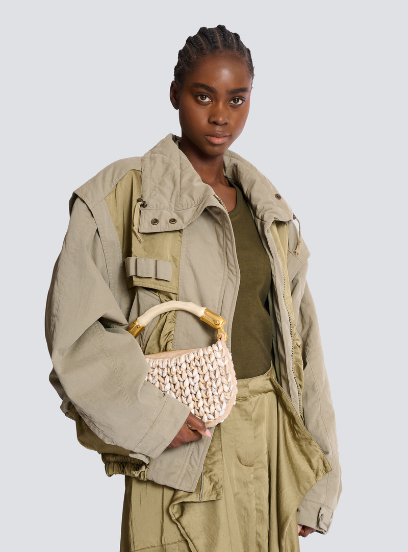 Ebene Mini bag in suede and shells 8