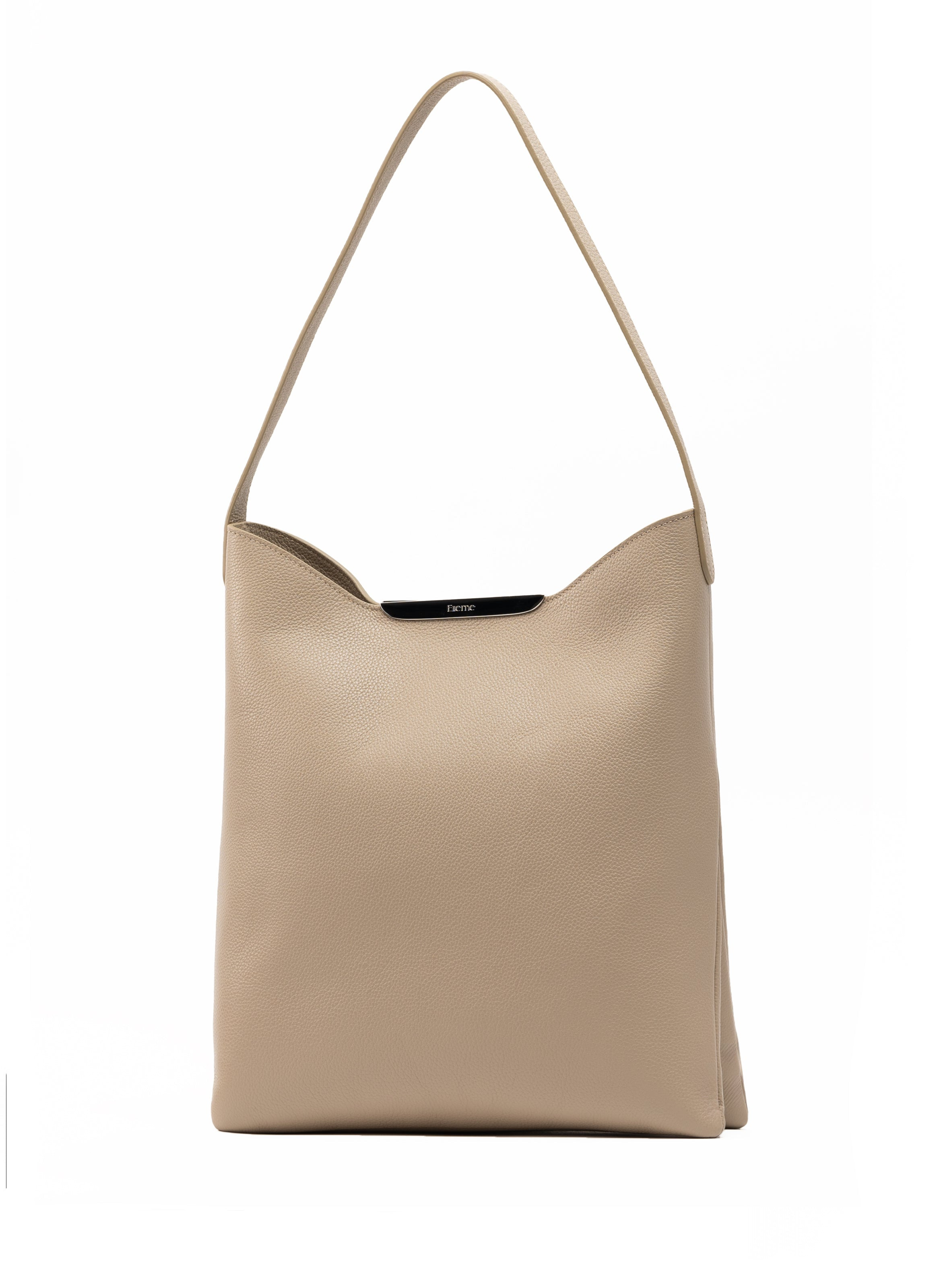 Gemini Pebbled Leather Taupe - Silver - 2