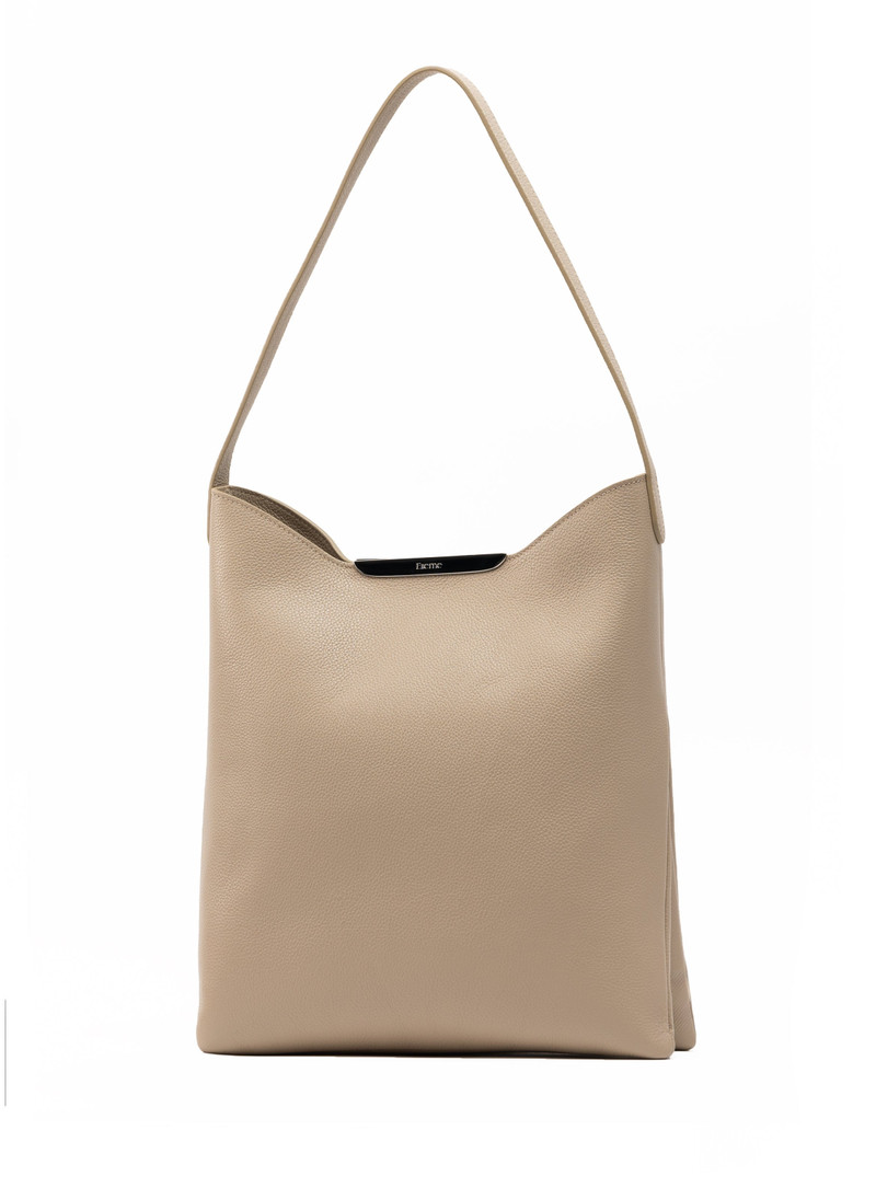 Elleme Gemini Pebbled Leather Taupe - Silver outlook