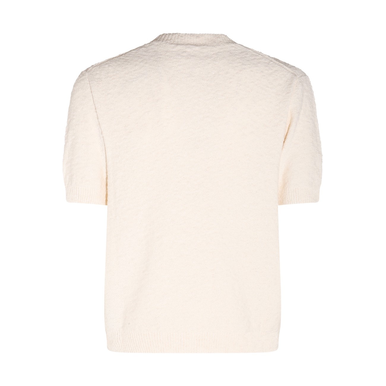 off white cotton textured t-shirt - 2