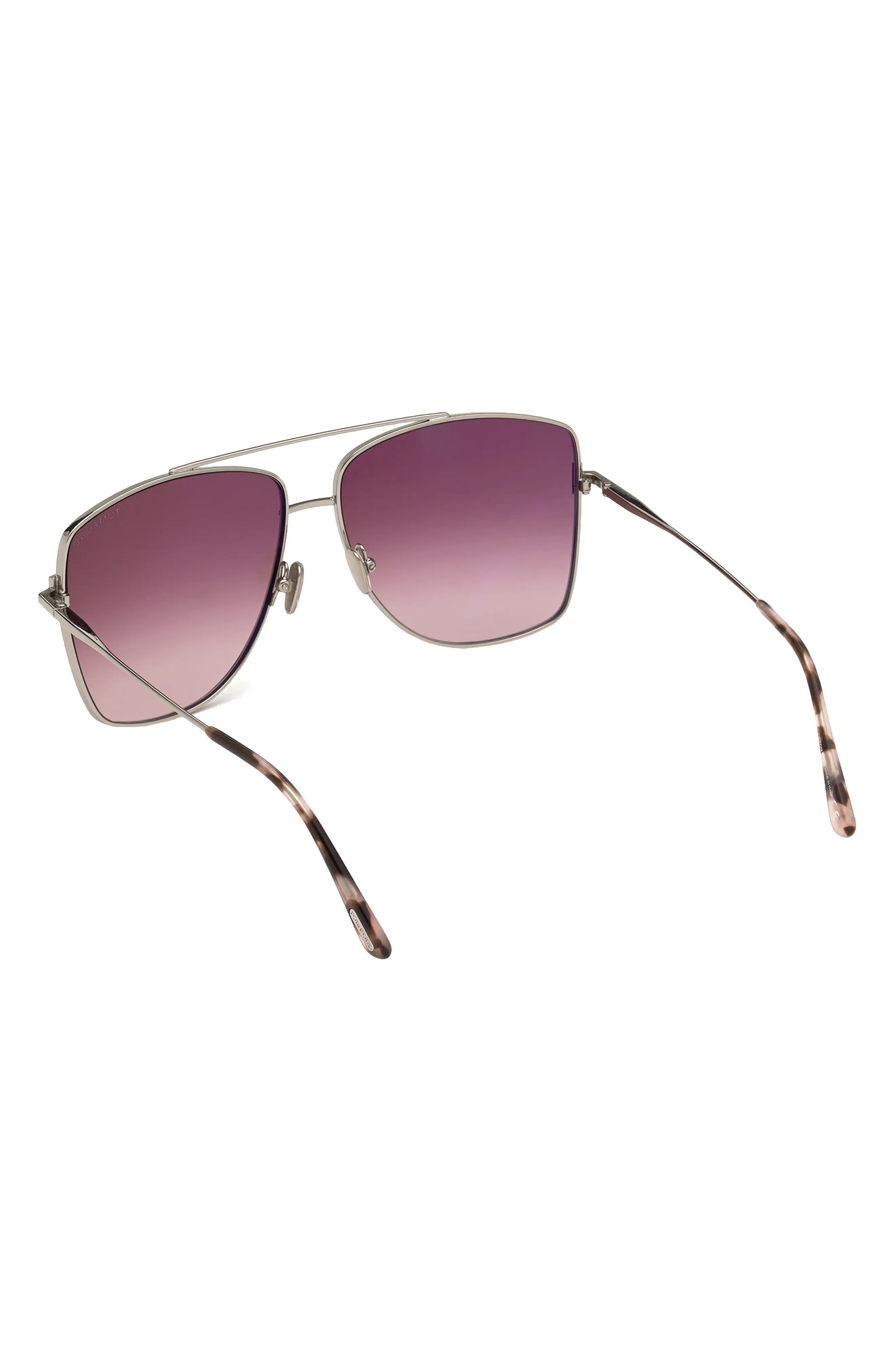 Reggie 61mm Gradient Aviator Sunglasses in Palladium/Bordeaux Mirror - 4