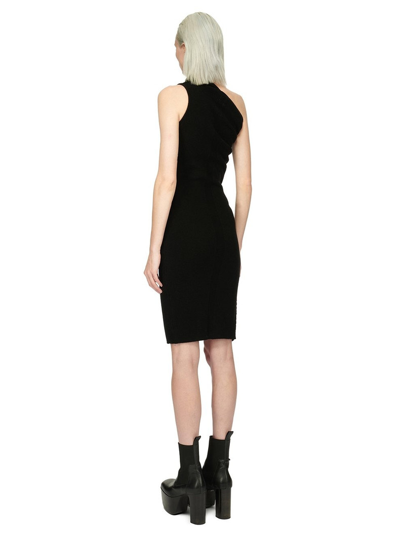 Rick Owens Black Single-Shoulder Minidress outlook