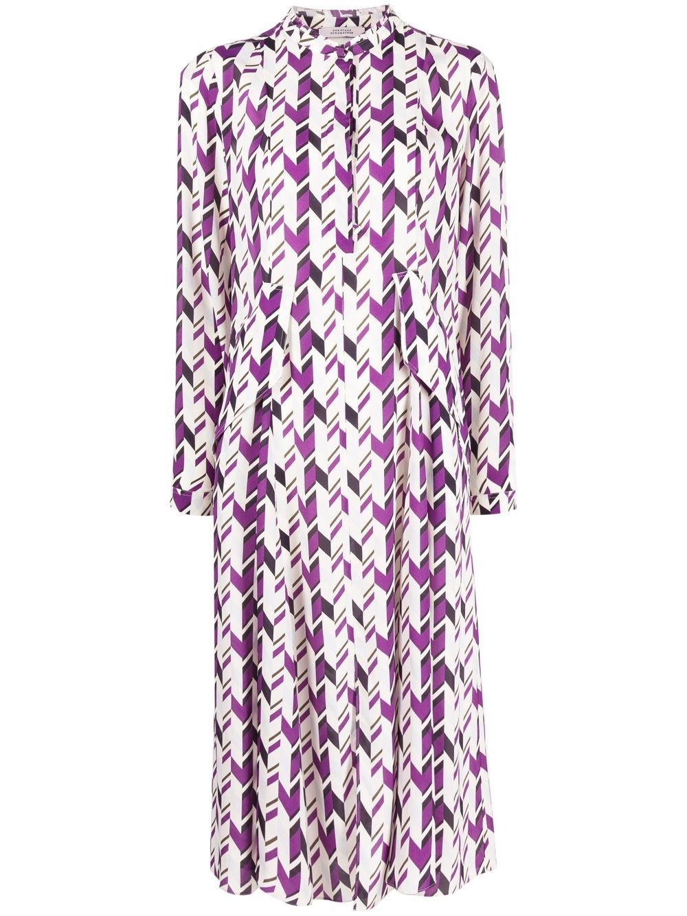 geometric pattern midi dress - 1