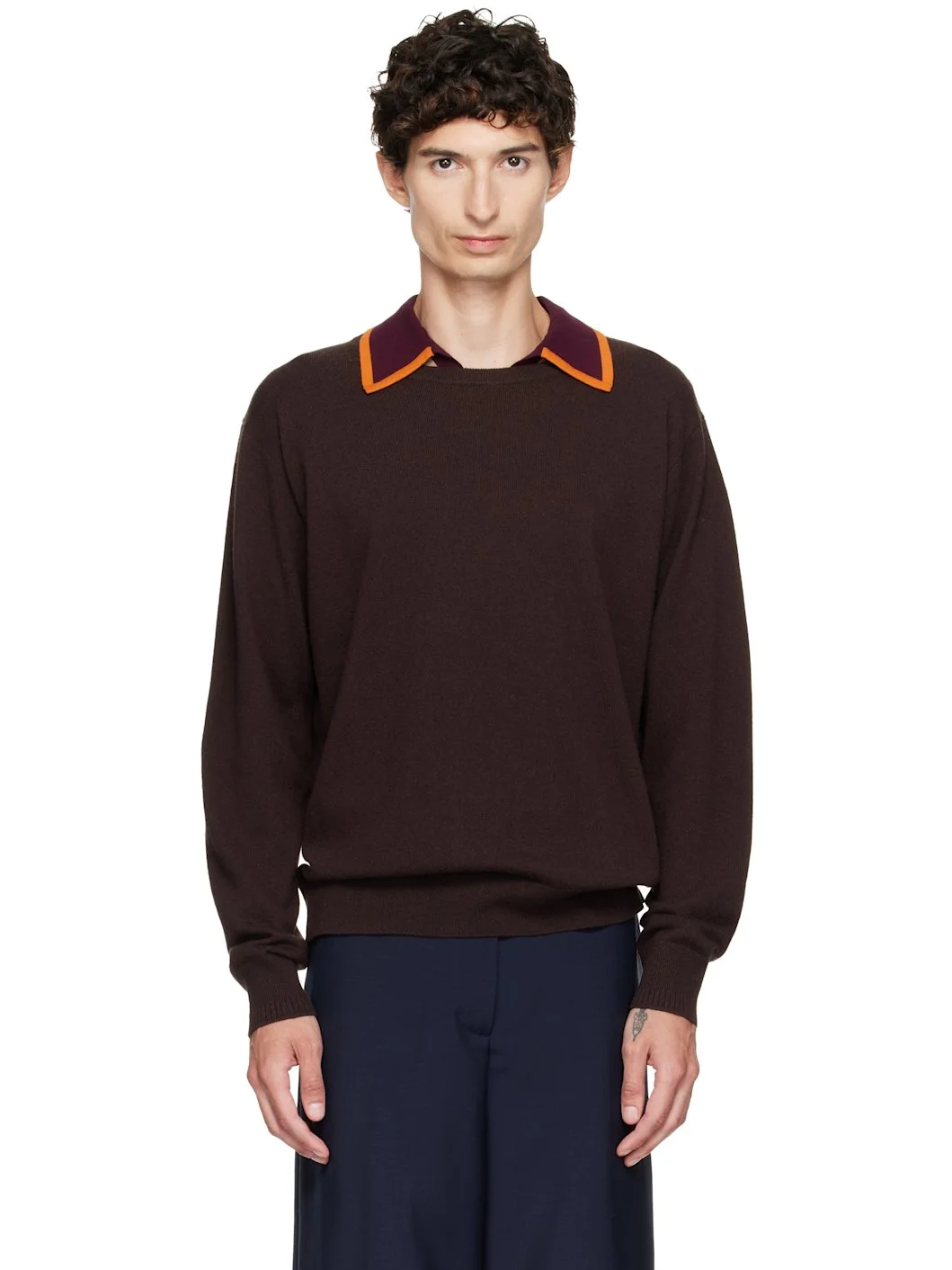Brown Cashmere Sweater - 1