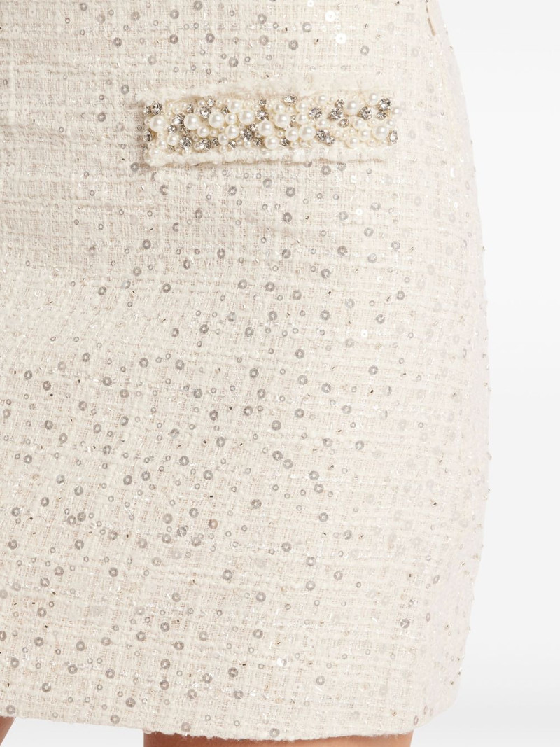 faux-pearl embellished mini skirt 5