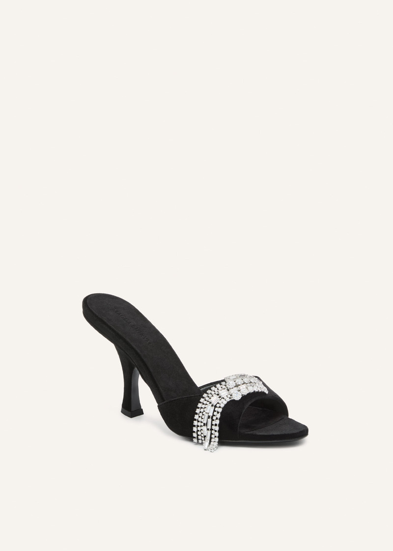 MAGDA BUTRYM Crystal-embellished mules in black suede outlook