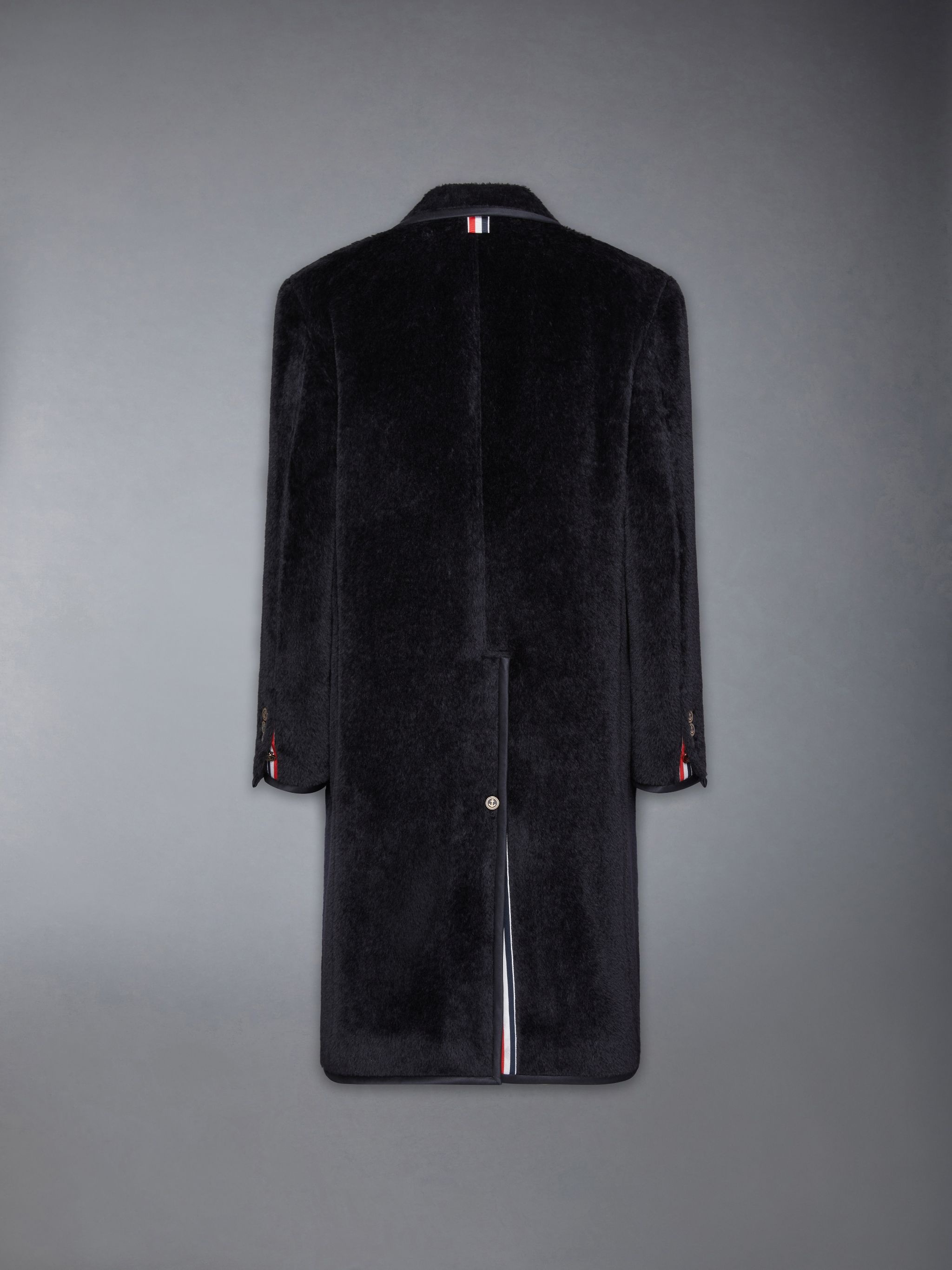 Brushed Alpaca Wool Satin Tipping Soft Shoulder Overcoat - 8