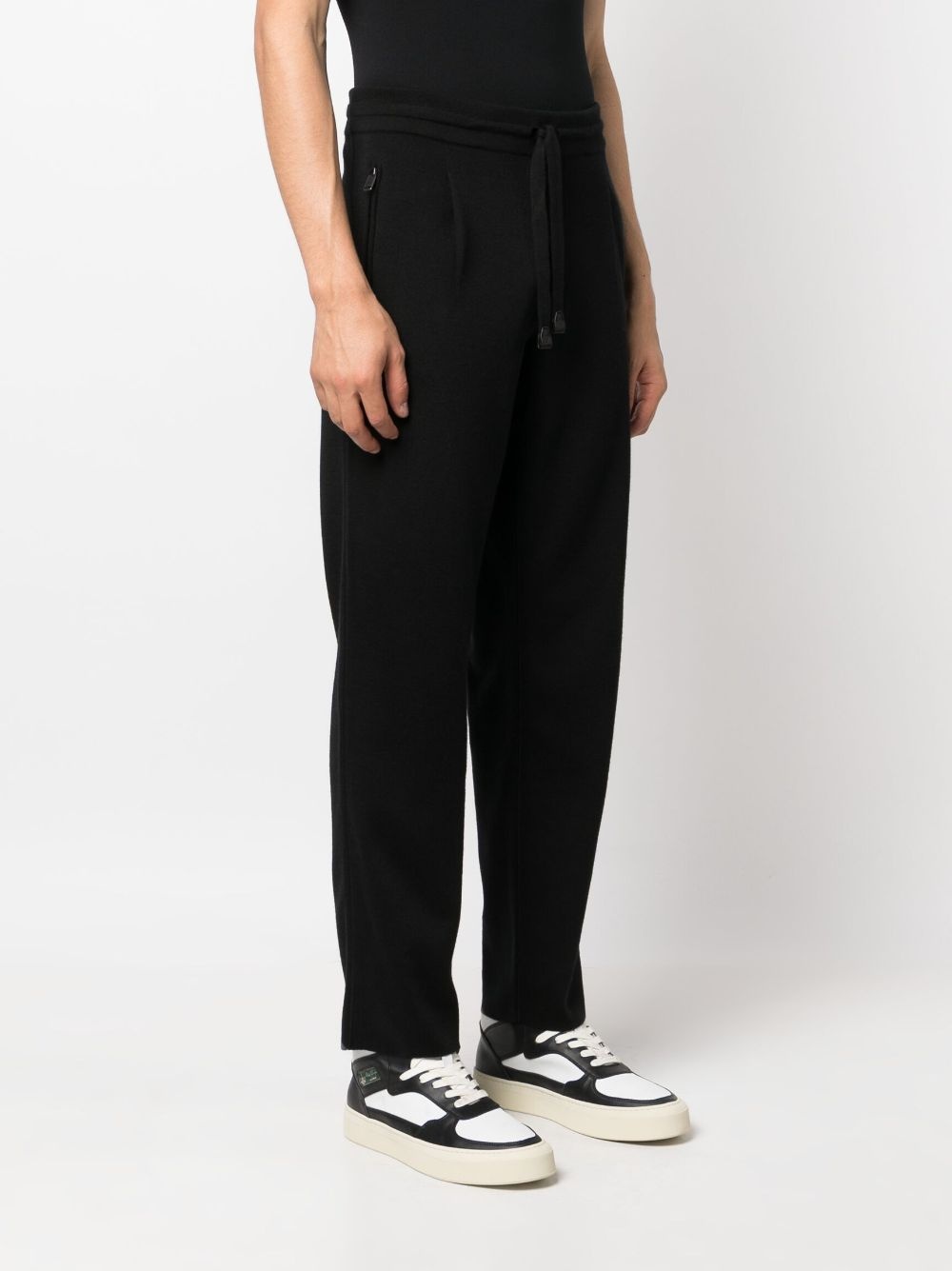 drawstring-waist straight-leg trousers - 3