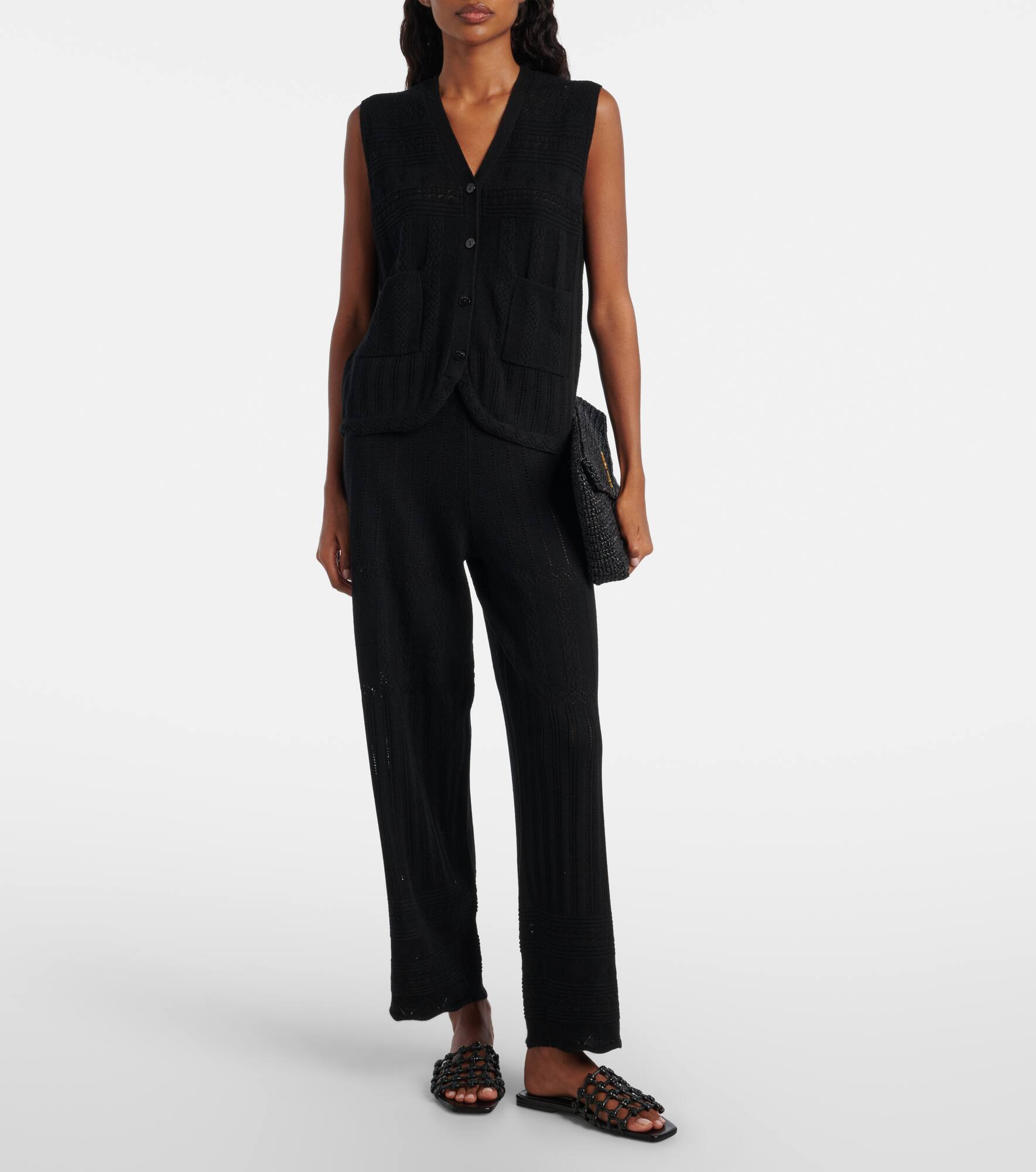 Alliage pointelle wool and cashmere wide-leg pants - 2