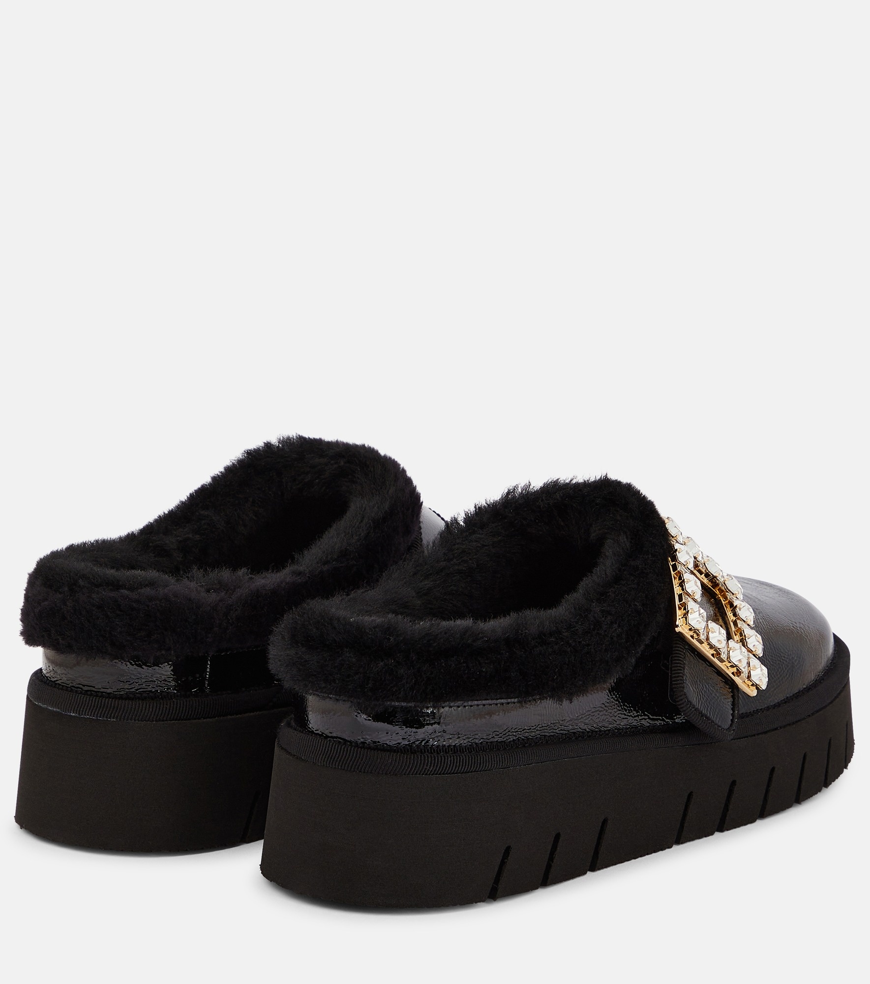 Viv Winter platform leather mules - 3