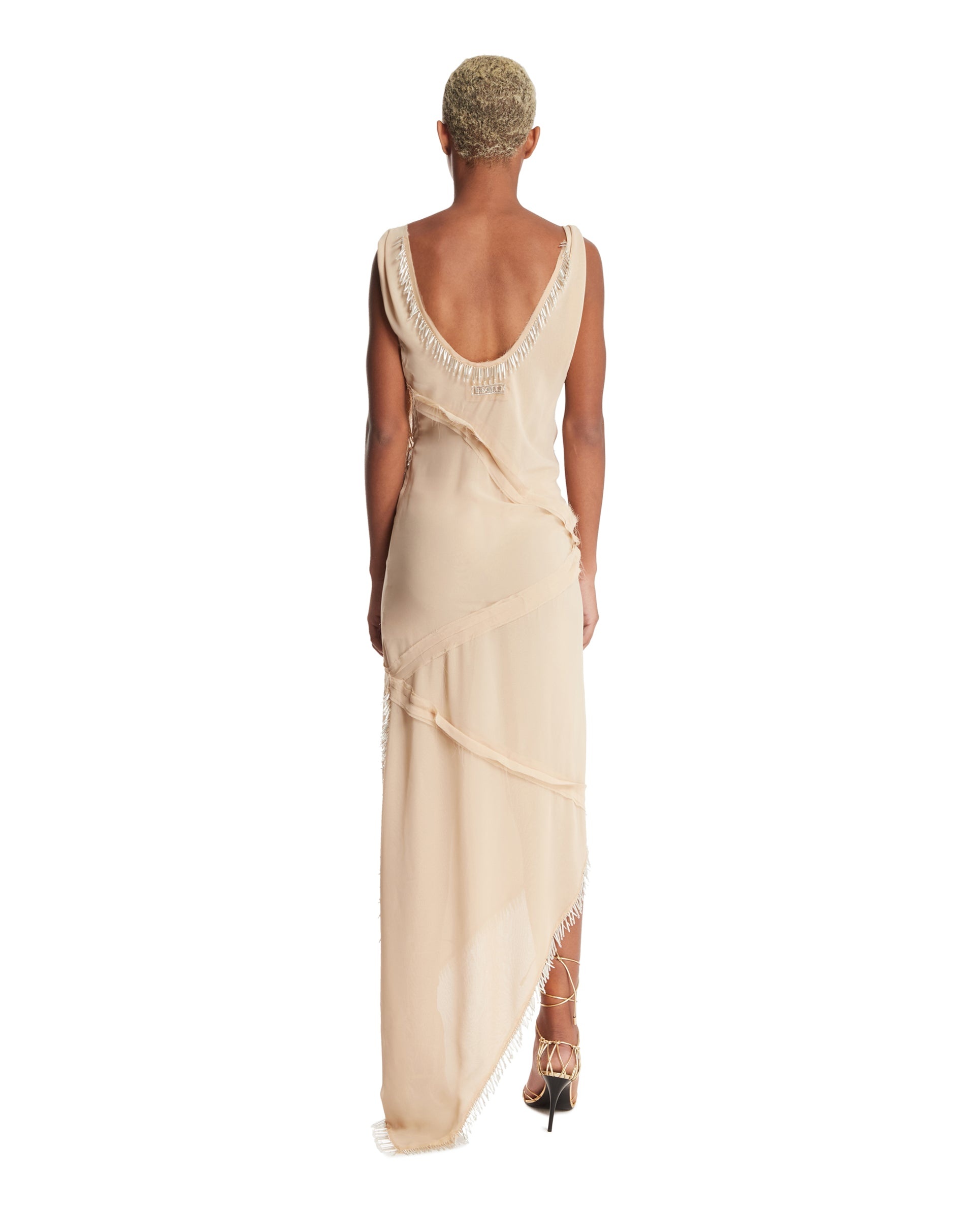 Beige Asymmetric Dress - 3