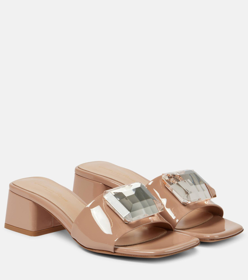 Jaipur embellished patent leather mules - 1