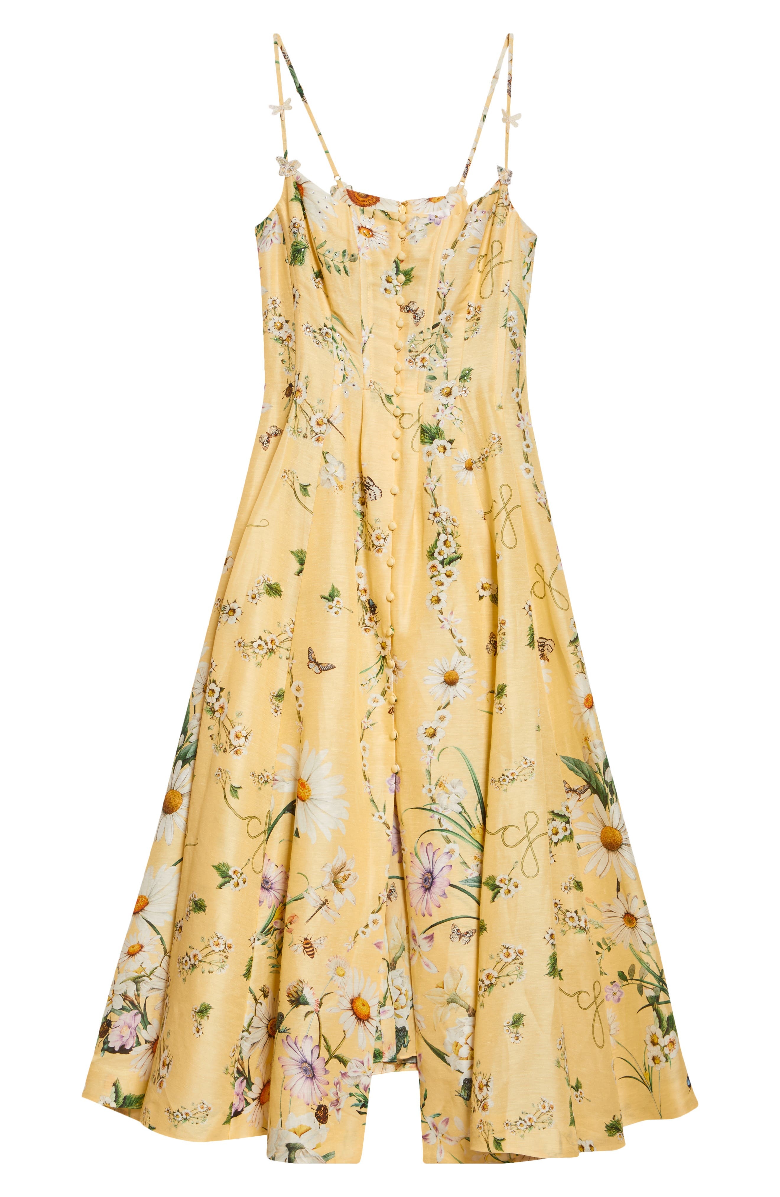 Camilla Daisy Chains Fit & Flare Linen & Silk Corset Dress at Nordstrom - 5